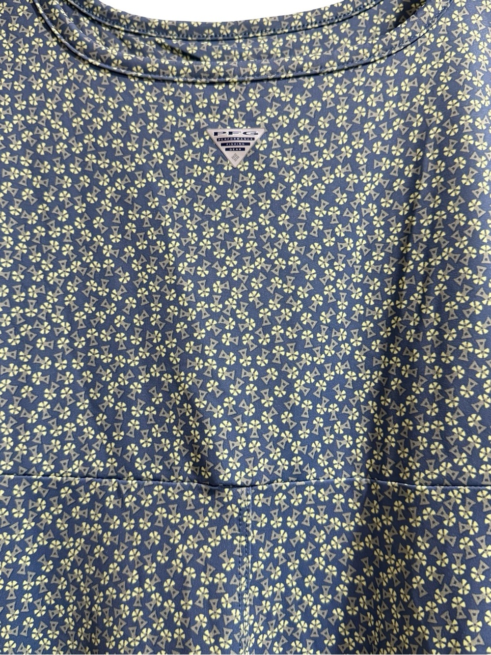 ✨ Columbia PFG Omni-Freeze Freezer Tank Dress Blue Gray Floral Size Medium - Picture 4 of 7
